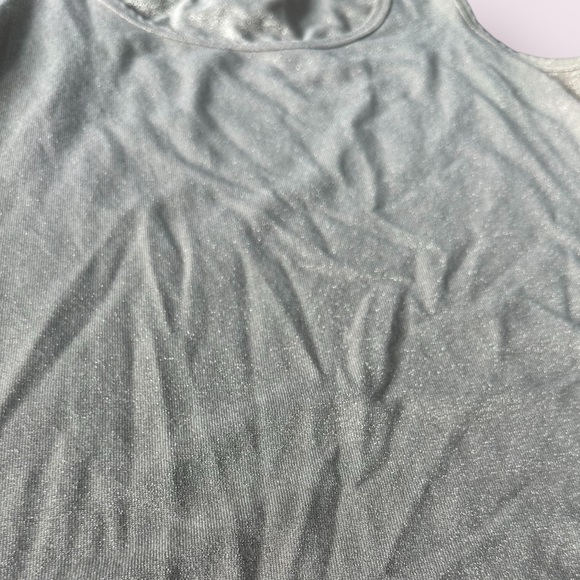 Women’s Boston Proper Gold Metallic Shimmery Crew Neck Tank Top - Picture 6 of 10